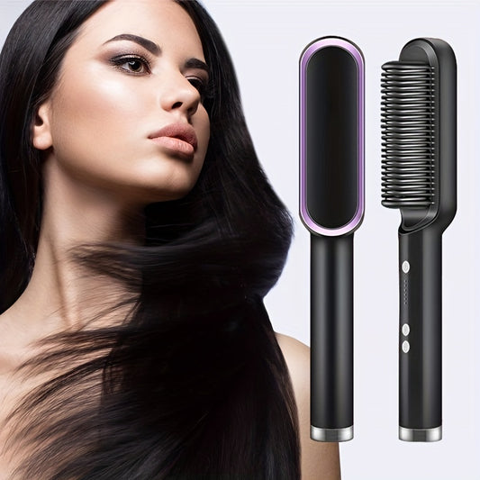 2-in-1 Electric Hair Straightener Brush