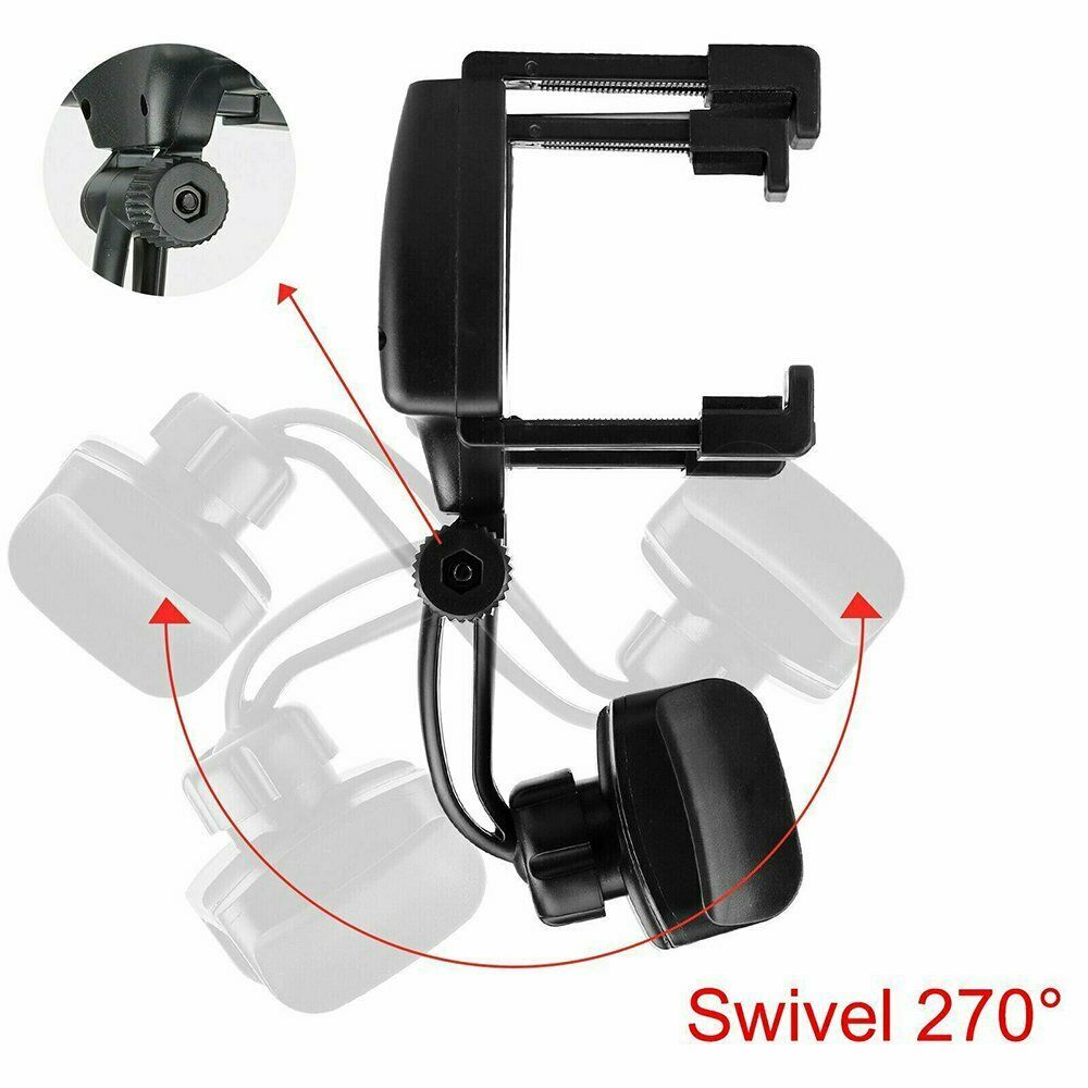 360° Universal Car Rearview Mirror Mount: GPS & Cell Phone Holder