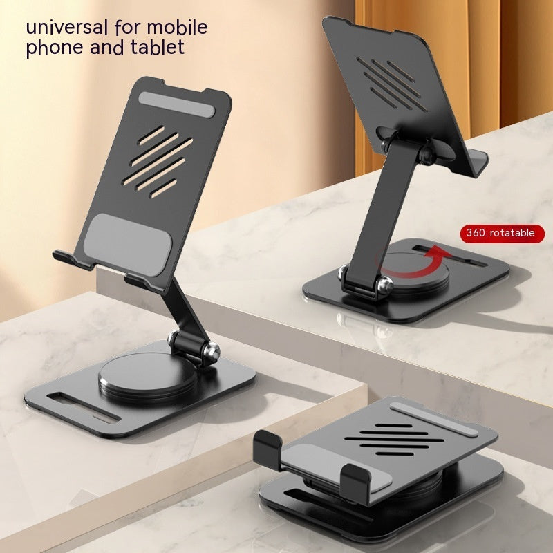 360 Metal Desk Stand: Adjustable 360° Rotating Holder for Phones & Tablets