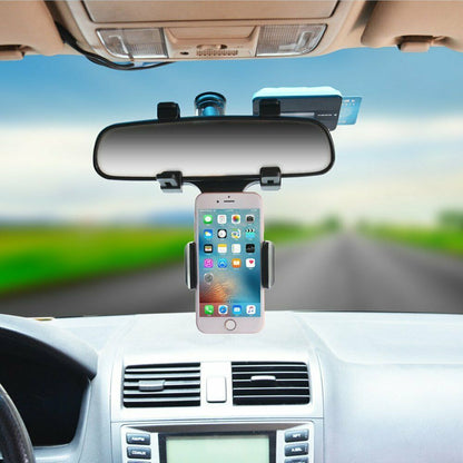 360° Universal Car Rearview Mirror Mount: GPS & Cell Phone Holder