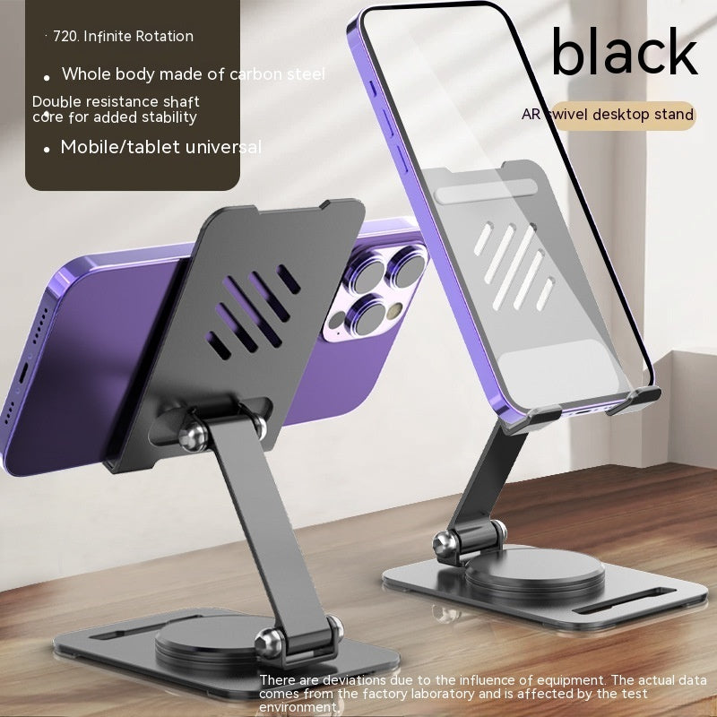 360 Metal Desk Stand: Adjustable 360° Rotating Holder for Phones & Tablets