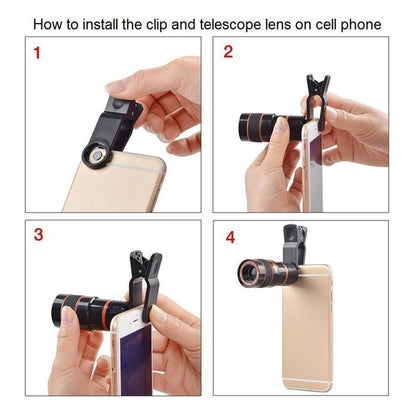 HD 8X Clip-On Telescope Lens: Enhance Your Mobile Photography Experience