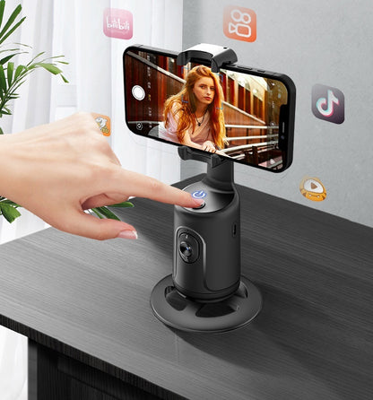 Smartphone Video Vlog Stabilizer: AI-Powered 360° Auto Face Tracking Gimbal