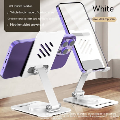 360 Metal Desk Stand: Adjustable 360° Rotating Holder for Phones & Tablets