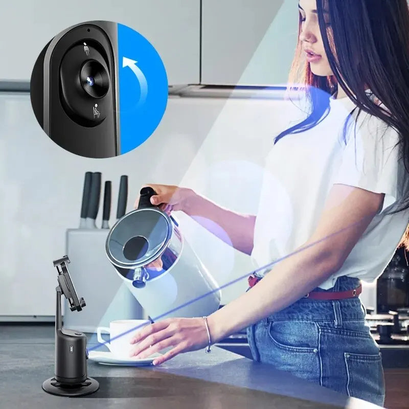 Smartphone Video Vlog Stabilizer: AI-Powered 360° Auto Face Tracking Gimbal