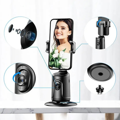 Smartphone Video Vlog Stabilizer: AI-Powered 360° Auto Face Tracking Gimbal