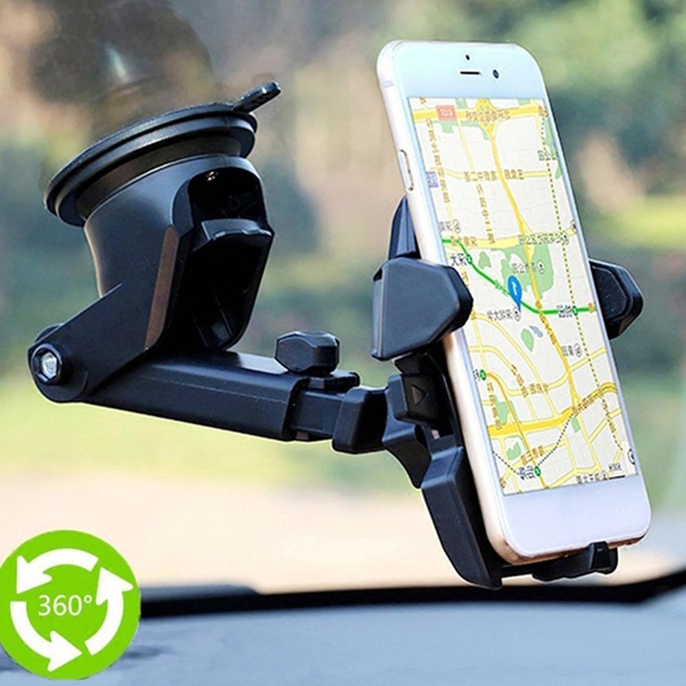 Universal Windshield Car Phone Holder: Adjustable Suction Cup Mount Stand