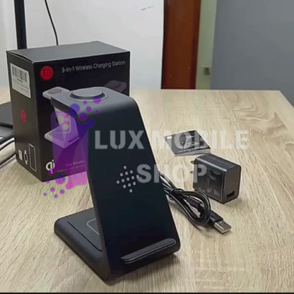 3-in-1 Wireless Fast Charging Station: Streamlined Charger Stand and Phone Holder